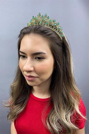 الجملة هيرا الخضراء نموذج الزفاف تاج الحناء