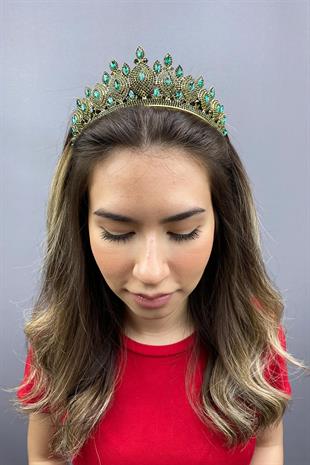 الجملة هيرا الخضراء نموذج الزفاف تاج الحناء