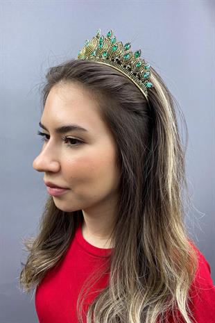 الجملة هيرا الخضراء نموذج الزفاف تاج الحناء