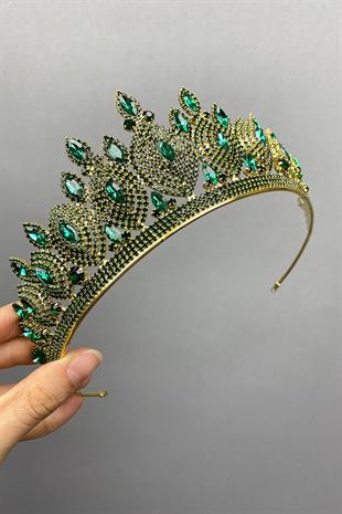 الجملة هيرا الخضراء نموذج الزفاف تاج الحناء