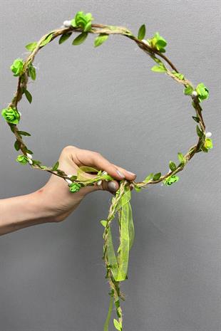 الجملة ورقة خضراء روز وأوراق التاج وصيفة الشرف وتاج الأطفال هدية