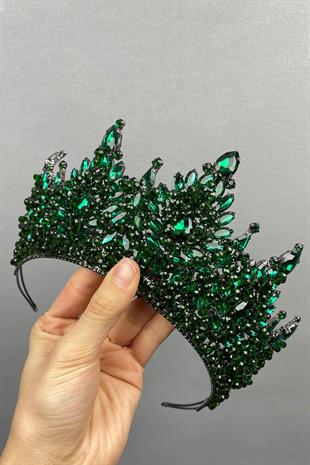 الجملة الأخضر باريس نموذج الزفاف تاج الحناء