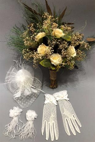 الجملة الخضراء مجموعة باقة الزفاف عارضة