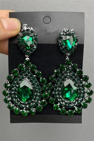 الجملة الأخضر سوبرا الزفاف تاج الحناء والأقراط