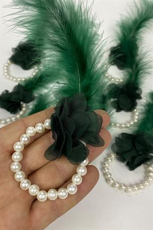 الجملة الخضراء سوار العروسة اللؤلؤ المصقول 10 قطعة