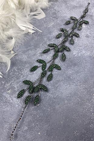 إكسسوارات شعر تاج الزفاف بتصميم Yena بالجملة مع فروع أوراق خضراء