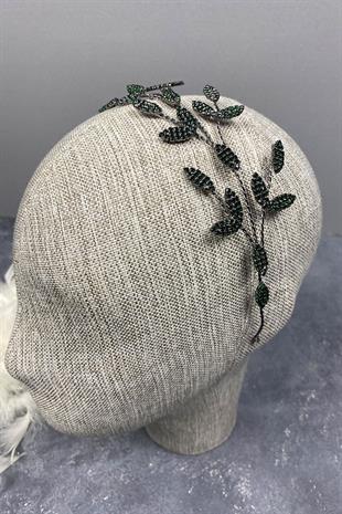 إكسسوارات شعر تاج الزفاف بتصميم Yena بالجملة مع فروع أوراق خضراء