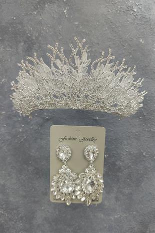 الجملة زهرة تاج الزفاف النموذجي وإسقاط أقراط الحجر المكوك