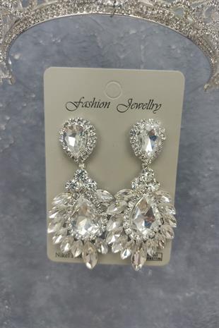 الجملة زهرة تاج الزفاف النموذجي وإسقاط أقراط الحجر المكوك