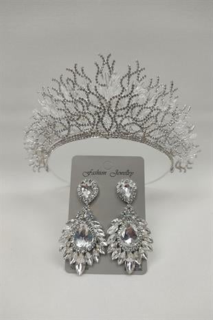 الجملة زهرة تاج الزفاف النموذجي وإسقاط أقراط الحجر المكوك