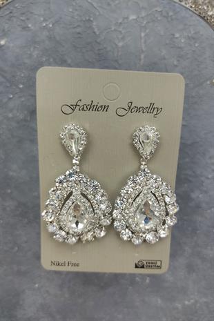 الجملة زهرة تاج الزفاف النموذجي والأقراط حجر المكوك