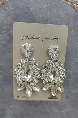 الجملة زهرة تاج الزفاف النموذجي والأقراط حجر قطرة المكوك