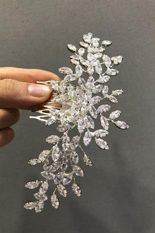 الجملة حجر الزركون منقوشة مشط الشعر كليب