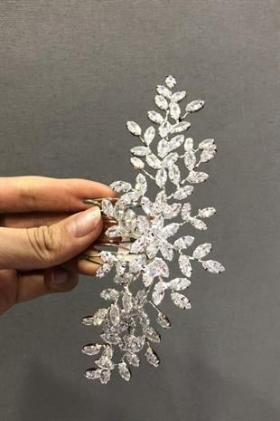 الجملة حجر الزركون منقوشة مشط الشعر كليب