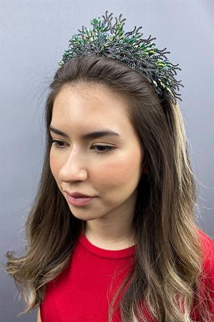 الجملة الزمرد الأخضر زهرة نموذج تاج الحناء الزفاف