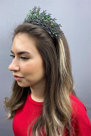 الجملة الزمرد الأخضر زهرة نموذج تاج الحناء الزفاف