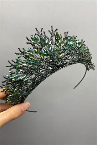 الجملة الزمرد الأخضر زهرة نموذج تاج الحناء الزفاف