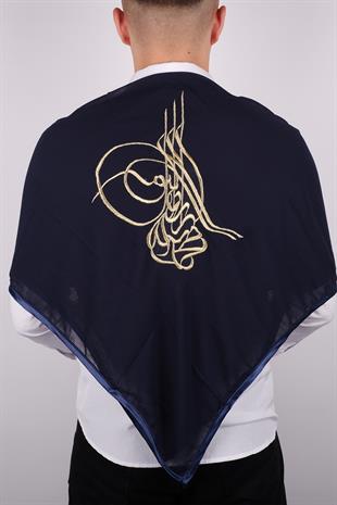 Tuğralı Gold Nakışlı Biyeli Damat Örtüsü