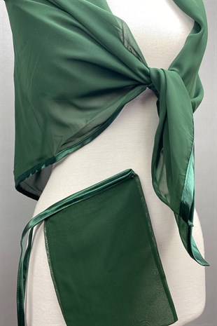 Tuğralı Nakış İşlemeli Biyeli Damat Duvak Örtüsü