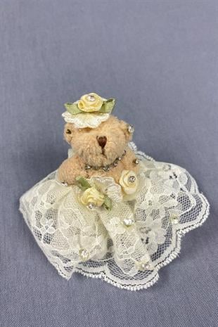 Tüllü Taşlı Çiçekli Süslü Ayıcık