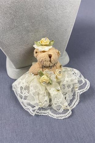 Tüllü Taşlı Çiçekli Süslü Ayıcık