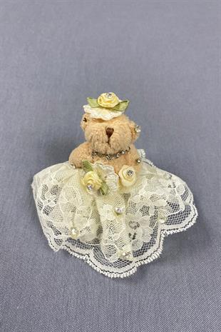 Tüllü Taşlı Çiçekli Süslü Ayıcık