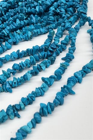 Turkuaz Çakıl Taşı Boncuk