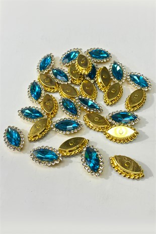 Turkuaz  Gold Kasalı Mekik Dikme Taş 10 Adet