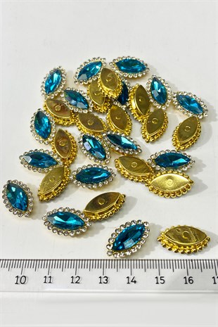 Turkuaz  Gold Kasalı Mekik Dikme Taş 10 Adet