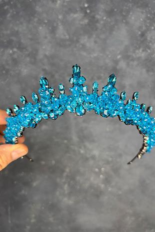 Turquoise Lycian Beaded Bridal Henna Crown