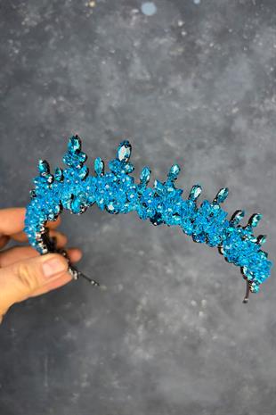 Turquoise Lycian Beaded Bridal Henna Crown