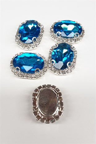 Turkuaz Oval Kasalı Dikme Taş