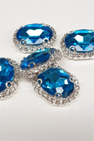 Turkuaz Oval Kasalı Dikme Taş