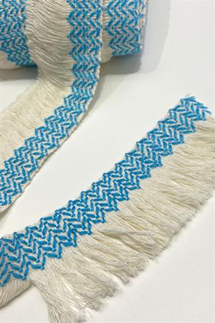 Turkuaz Pamuk Püskül Saçak