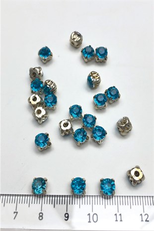 Turquoise Color Cased Plastic Strut Stone 25 pcs