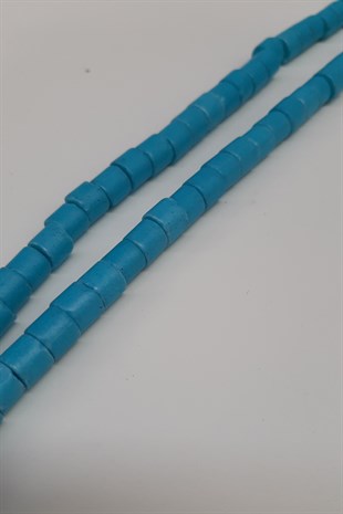 Turquoise Cylinder Matte Beads