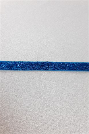 Turquoise Glittery Velvet Ribbon 1 cm