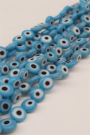 Turquoise Flat Glass Evil Eye