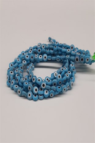 Turquoise Flat Glass Evil Eye