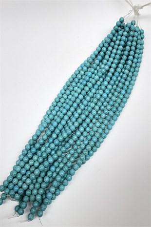 Turquoise Round Glass Beads 10 mm