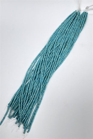 Turkuaz Yuvarlak Cam Boncuk 4 mm