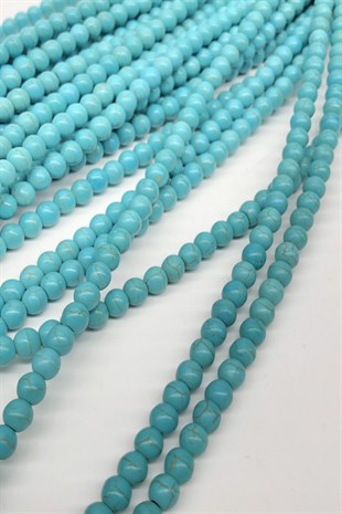 Turquoise Round Glass Beads 6 mm
