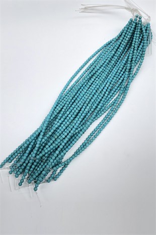 Turquoise Round Glass Beads 6 mm