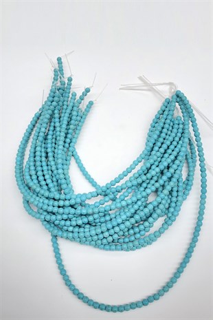 Turquoise Round Glass Beads 6 mm