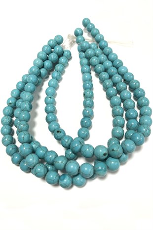  Turkuaz Doğal Taş Boncuk 12 mm