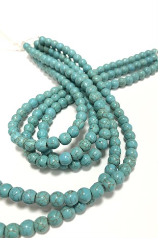 حبات حجر الفيروز الطبيعي 8 ملم