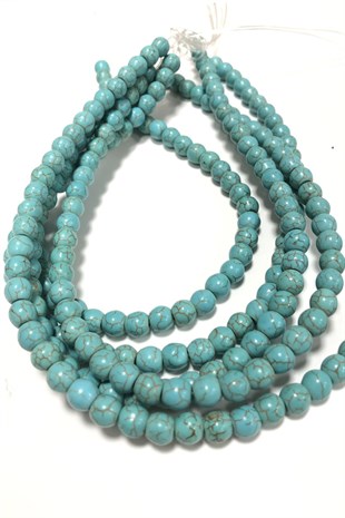 حبات حجر الفيروز الطبيعي 8 ملم