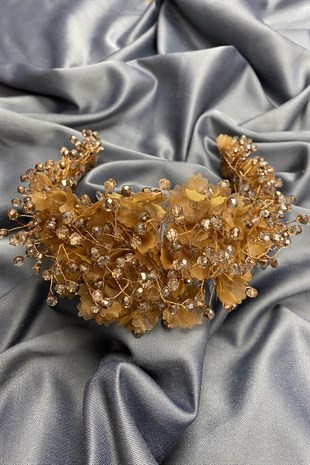 Orange Agena Crystal Stone Henna and Bridal Crown
