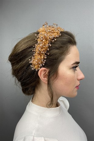 Orange Agena Crystal Stone Henna and Bridal Crown