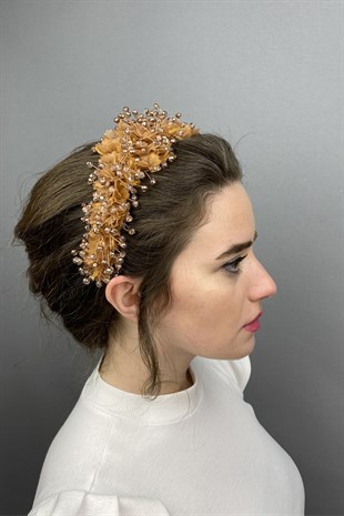 Orange Agena Crystal Stone Henna and Bridal Crown